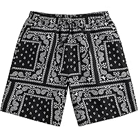 MECH-ENG Men's Paisley Shorts Graphic Print Casual Bandana Retro